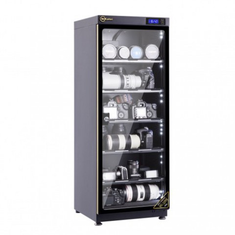 Tủ chống ẩm cao cấp Nikatei NC-120S viền nhôm mạ vàng